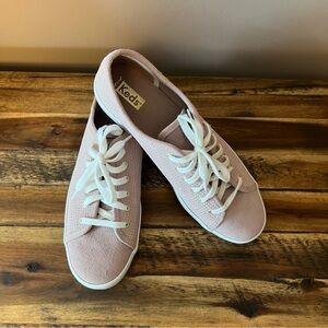 Keds Women's Light Pink Lace-Up Suede Sneakers